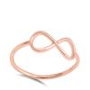 Rose Gold-Tone Infinity Dainty Midi Ring .925 Sterling Silver Band Size 9 view 2