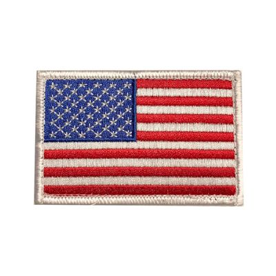 USA American Flag White Border Hook Fastener Patch (MTB20)