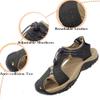 Asifn Sandals Men Leather Beach Shoes Baotou Casual Large Size Outdoor Casual Fisherman Strap Hiking black-43(10.5 M US,27.5 cm Heel to Toe view 2