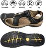 Asifn Sandals Men Leather Beach Shoes Baotou Casual Large Size Outdoor Casual Fisherman Strap Hiking black-43(10.5 M US,27.5 cm Heel to Toe view 3