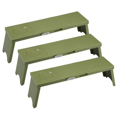 Iseto Picno I-569-3 Outdoor Table, Set of 3, Green, When Assembled: Approx. W 4.7 x D 16.4 x H 5.1 inches (12 x 41.7 x 13 cm), Pack of 3