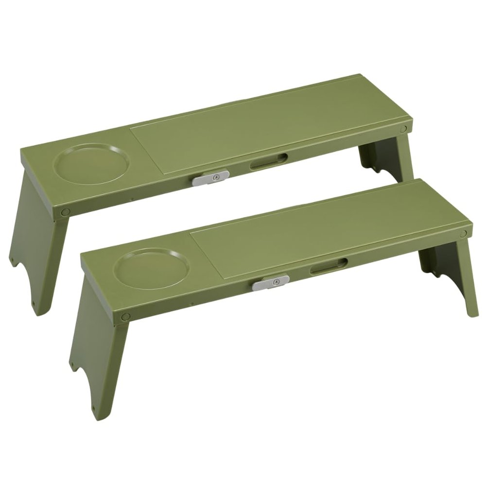 (Isetou) Iseto I-569-2 Picno Outdoor Table, Pack of 2, Green, When Assembled: Approx. Width 4.7 x Depth 16.5 x Height 5.1 inches (12 x 41.7 x 13 cm), Pack of 2