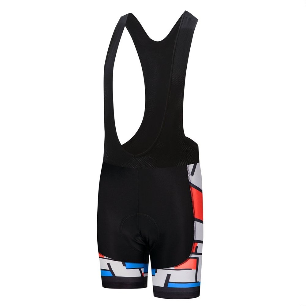 Uriah Men's Bicycle Bib Shorts Black Gel Padded Tights Red White Size S(CN)
