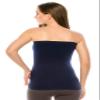 Kurve Womens Strapless Tube Top - Long Length Seamless Bandeau Stretch Sexy Cami Tops, UV Protective Fabric UPF 50+ (Made in USA), Dark Navy, X-Large/XX-Large view 2