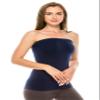 Kurve Womens Strapless Tube Top - Long Length Seamless Bandeau Stretch Sexy Cami Tops, UV Protective Fabric UPF 50+ (Made in USA), Dark Navy, X-Large/XX-Large view 3