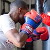 Ringside Omega Sparring Boxing Gloves, 14oz, White/Blue view 3