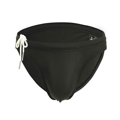BRAVE PERSON 56 Men's Surf Swim Shorts Beach Briefs, Fashion Bikini Sexy Low Waist (S / 26-29, Black)