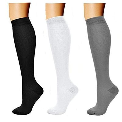 3 Pairs Compression Socks Athletic Sports Running Flight Travel Medical Nurses