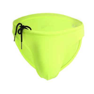 BRAVE PERSON 56 Men's Surf Swim Shorts Beach Briefs, Fashion Bikini Sexy Low Waist (XL / 32-37, Fluorescent Yellow)