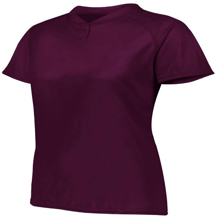 Augusta Sportswear Womens Attain Two-Button Jersey M Maroon (HLW)