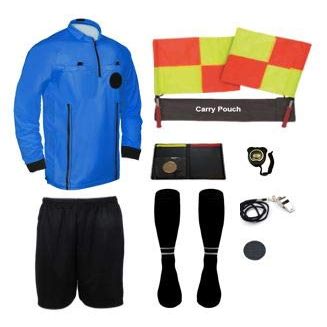 New! 2018 Pro Soccer Referee Package Full Sleeve (11 Piece) (Blue, AXXL (Chest 52-54"))