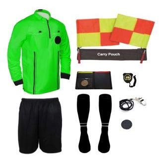 New! 2018 Pro Soccer Referee Package Full Sleeve (11 Piece) (Green, AS (Chest 36-38"))