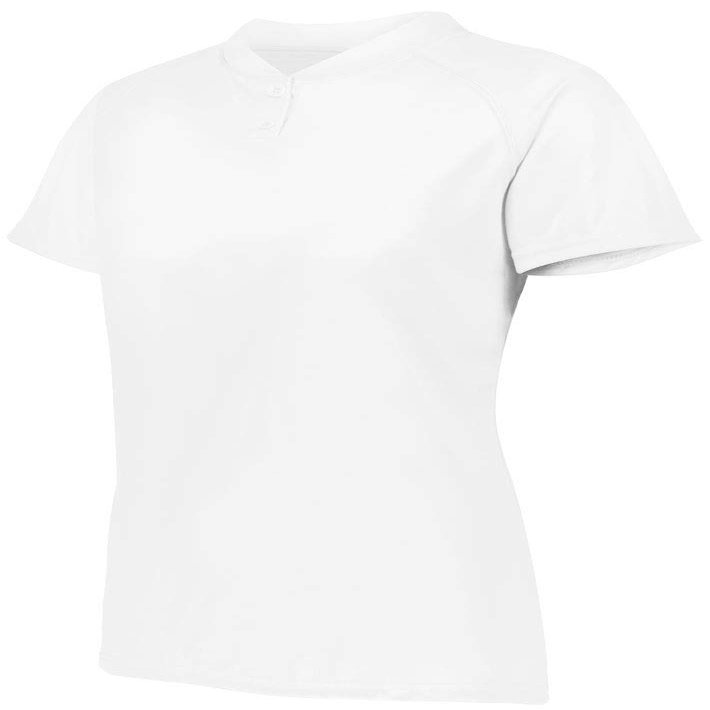 Augusta Sportswear Womens Attain Two-Button Jersey L White
