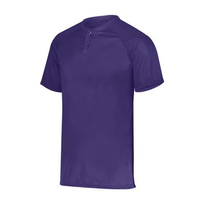 Augusta Sportswear Youth Attain Wicking Two-Button Baseball Jersey Purple (Hlw) S