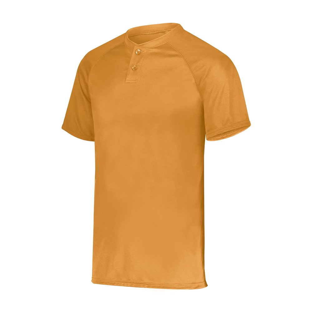 Augusta Sportswear Youth Attain Wicking Two-Button Baseball Jersey Power Orange L