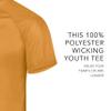 Augusta Sportswear Youth Attain Wicking Two-Button Baseball Jersey Power Orange L view 4