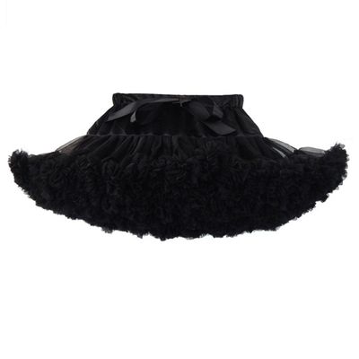 MizHome Girls Fluffy Tulle Pleated Tutu Skirt Princess Ballet Dance Dress Tiered Black M