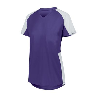 Augusta Sportswear Womens Cutter Softball Jersey, Purple/White 2XL