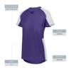 Augusta Sportswear Womens Cutter Softball Jersey, Purple/White 2XL view 4