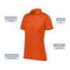 Augusta Sportswear Women's Vital Polo, Orange, 3XL view 3