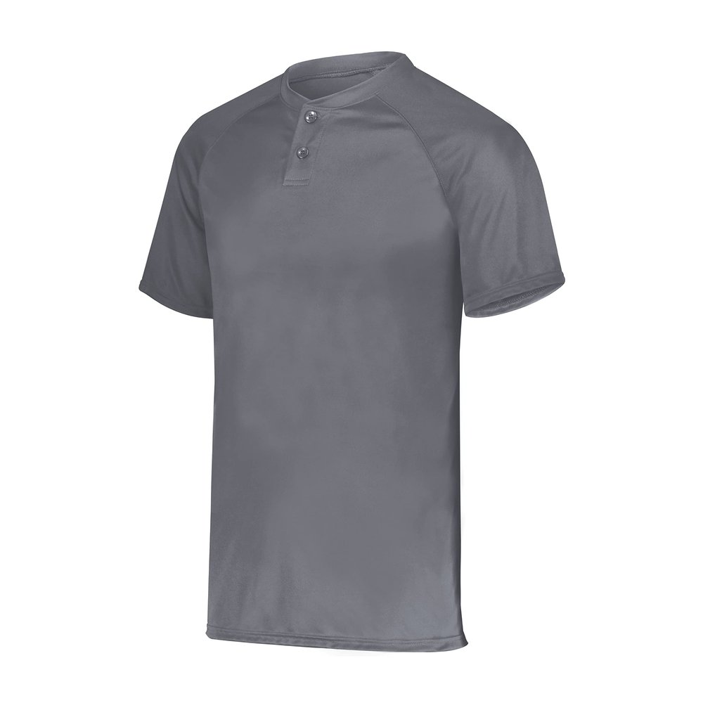 Augusta Sportswear Youth Attain Wicking Two-Button Baseball Jersey Graphite L