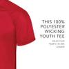 Youth Attain Wicking Two-Button Baseball Jersey Red S view 4