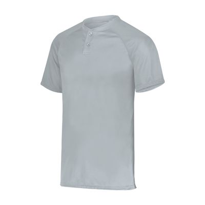 Augusta Sportswear Attain Wicking Two-Button Baseball Jersey Silver M
