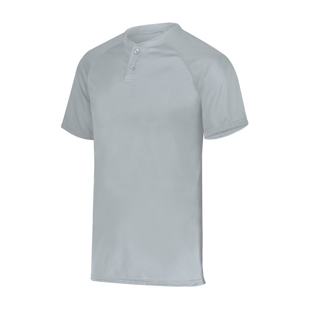 Augusta Sportswear Attain Wicking Two-Button Baseball Jersey Silver M