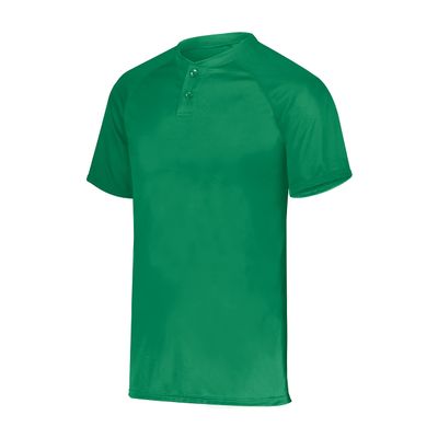 Augusta Sportswear Attain Wicking Two-Button Baseball Jersey Kelly XL