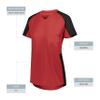 Augusta Sportswear Womens Cutter Softball Jersey, Red/Black M view 3