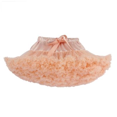 MizHome Girls Fluffy Tulle Pleated Tutu Skirt Princess Ballet Dance Dress Tiered Peach red L