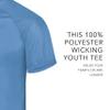 Augusta Sportswear Youth Attain Wicking Two-Button Baseball Jersey Columbia Blue L view 4