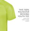 Augusta Sportswear Youth Attain Wicking Two-Button Baseball Jersey Lime S view 4
