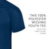 Augusta Sportswear Youth Attain Wicking Two-Button Baseball Jersey Navy M view 4