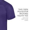 Augusta Sportswear Youth Attain Wicking Two-Button Baseball Jersey Purple (Hlw) XL view 4