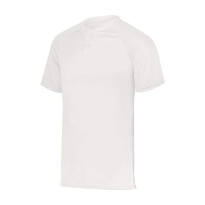 Augusta Sportswear Attain Wicking Two-Button Baseball Jersey White 5XL