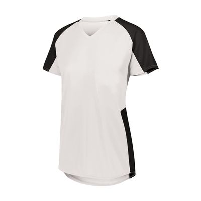 Augusta Sportswear Womens Cutter Softball Jersey, White/Black XL