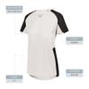 Augusta Sportswear Womens Cutter Softball Jersey, White/Black XL view 4