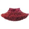 MizHome Girls Fluffy Tulle Pleated Tutu Skirt Princess Ballet Dance Dress Tiered Wine red L view 1