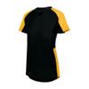 Augusta Sportswear Womens Cutter Softball Jersey, Black/Gold M view 1