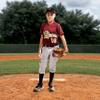 Youth Attain Wicking Two-Button Baseball Jersey Red L view 2