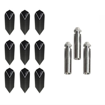 Optix 3 Sets of Harrows Slim Dart Flights Plus 1 Set of Aluminum Dart Flight Protectors (Black)