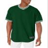 Augusta Sportswear Holloway Retro V-Neck Men's Baseball Jersey, Forest Green | White, X-Large view 1