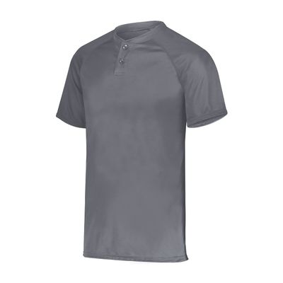 Augusta Sportswear Attain Wicking Two-Button Baseball Jersey Graphite M