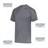 Augusta Sportswear Attain Wicking Two-Button Baseball Jersey Graphite M view 3