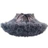 MizHome Girls Fluffy Tulle Pleated Tutu Skirt Princess Ballet Dance Dress Tiered Dark Grey M view 1