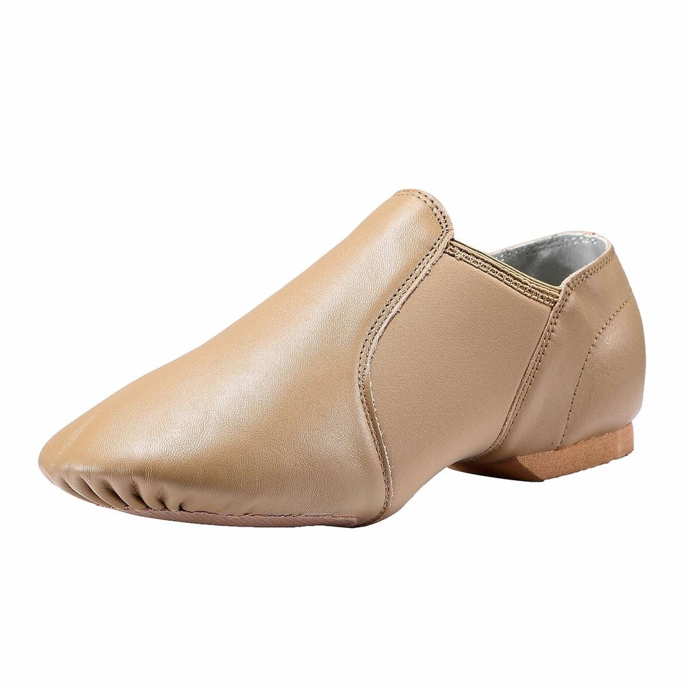 Dynadans Leather Upper Slip-on Jazz Dance Shoe for Women Men's Dance Shoes Brown 7.5M