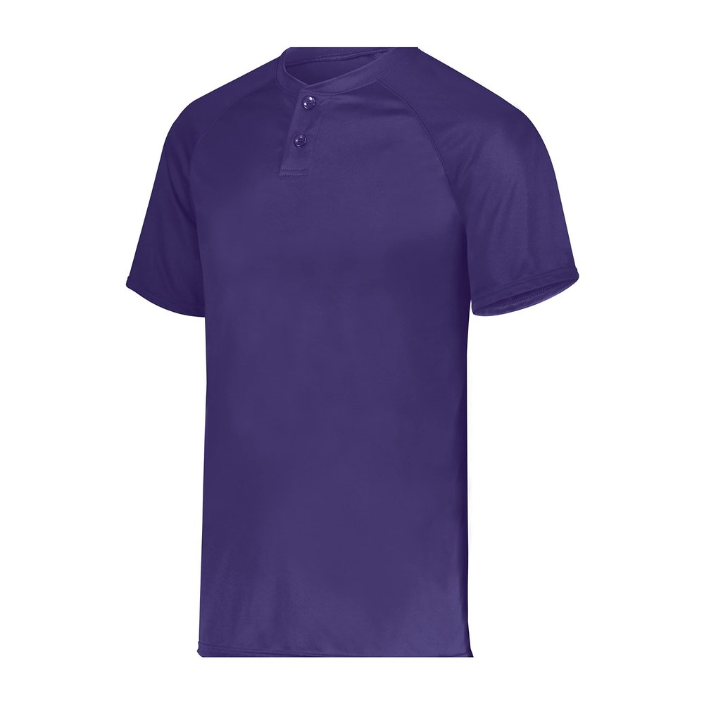 Augusta Sportswear Attain Wicking Two-Button Baseball Jersey Purple (Hlw) L