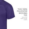 Augusta Sportswear Attain Wicking Two-Button Baseball Jersey Purple (Hlw) L view 2