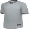 Holloway Augusta Sportswear Retro V-Neck Men's Baseball Jersey, Silver | Black, XXX-Large view 1